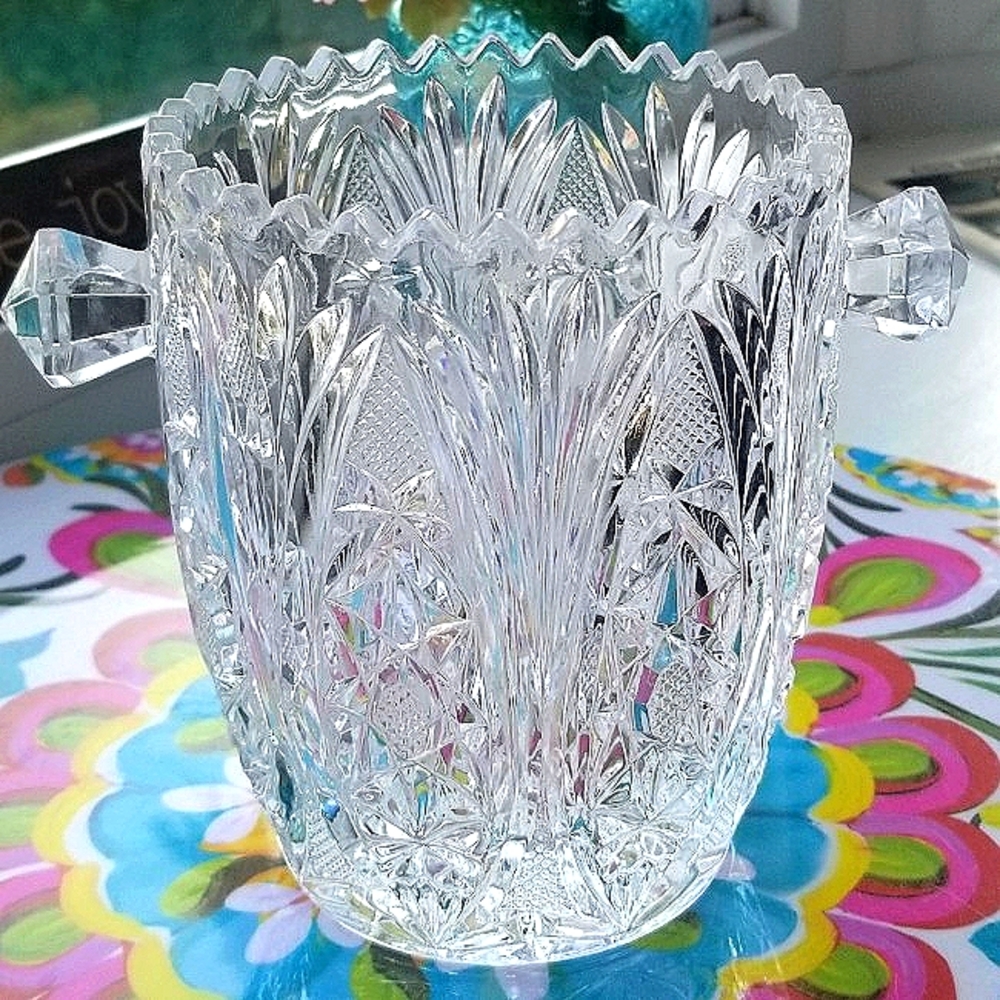 American Brilliant Cut Glass Ice Bucket/Champagne Holder Antique
